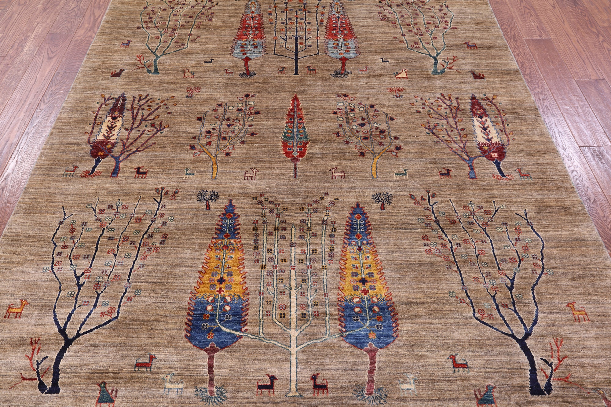 Tribal Persian Gabbeh Hand Knotted Wool Rug - 6' 6" X 9' 7" - Golden Nile