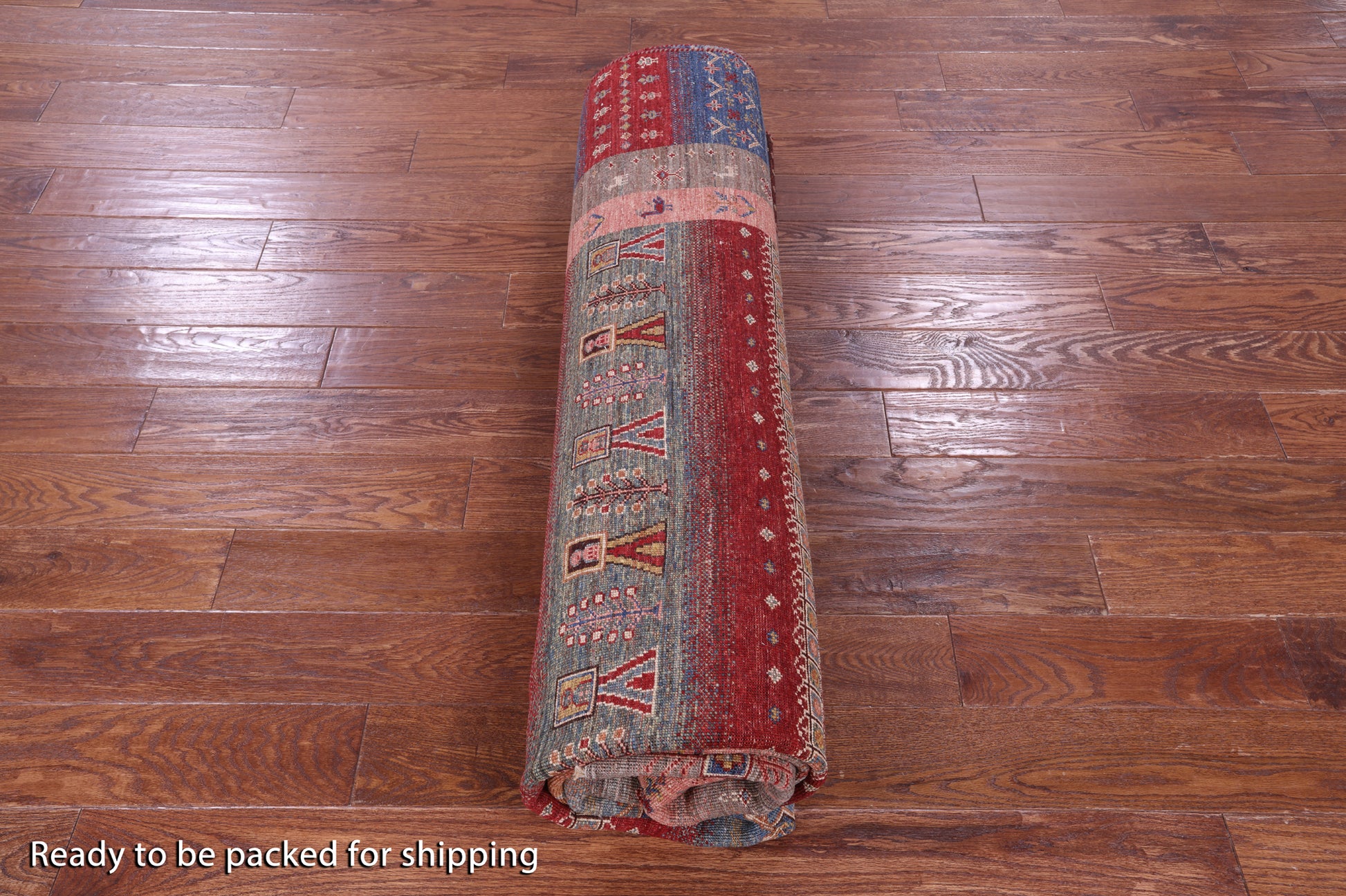 Tribal Persian Gabbeh Hand Knotted Wool Rug - 8' 4" X 9' 10" - Golden Nile