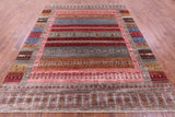 Tribal Persian Gabbeh Hand Knotted Wool Rug - 8' 4" X 9' 10" - Golden Nile