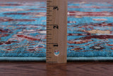 Blue Persian Fine Serapi Hand Knotted Wool Rug - 5' 9" X 8' 6" - Golden Nile