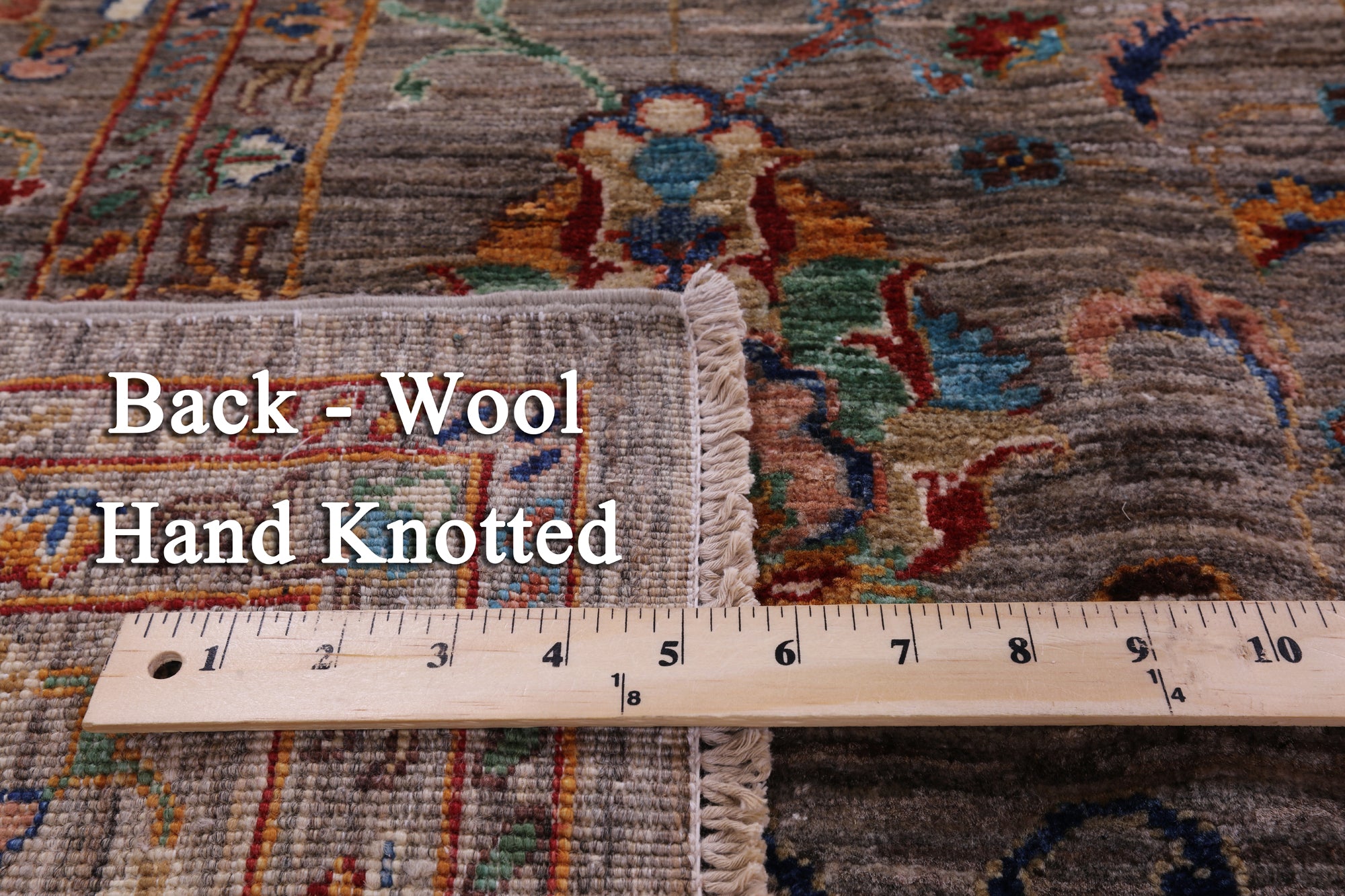 Peshawar Handmade Wool Rug - 8' 0" X 9' 9" - Golden Nile