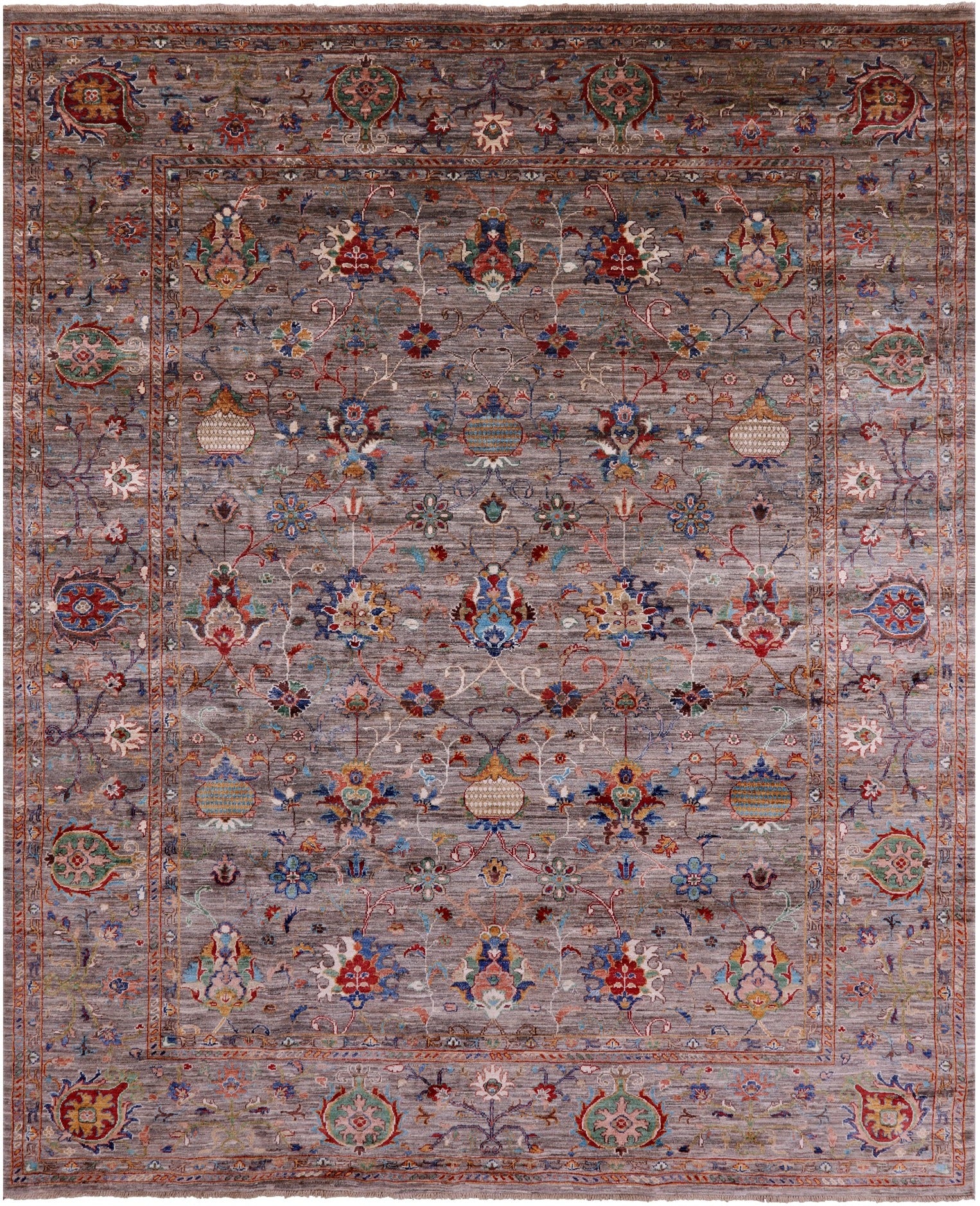 Peshawar Handmade Wool Rug - 8' 0" X 9' 9" - Golden Nile