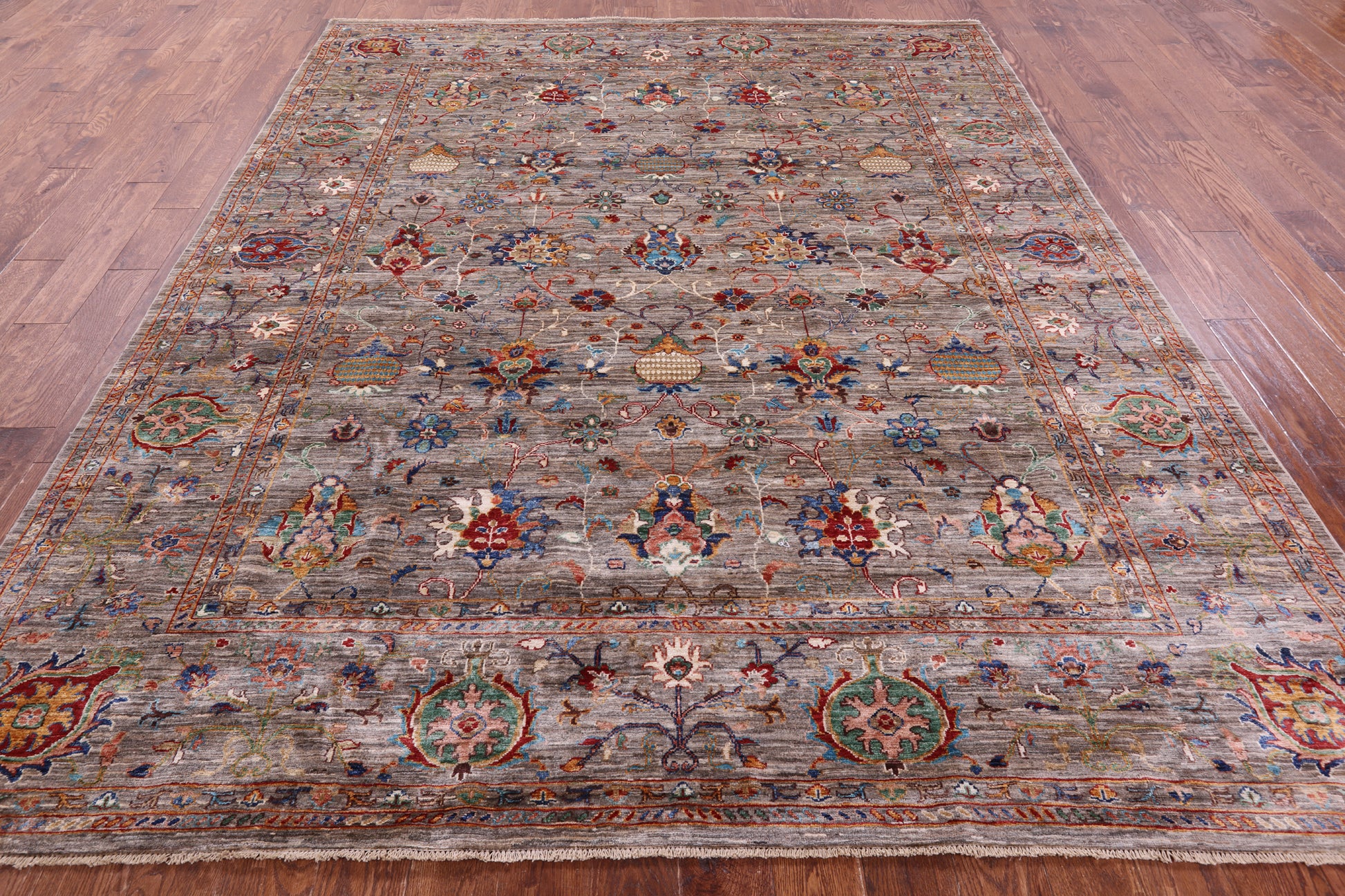 Peshawar Handmade Wool Rug - 8' 0" X 9' 9" - Golden Nile