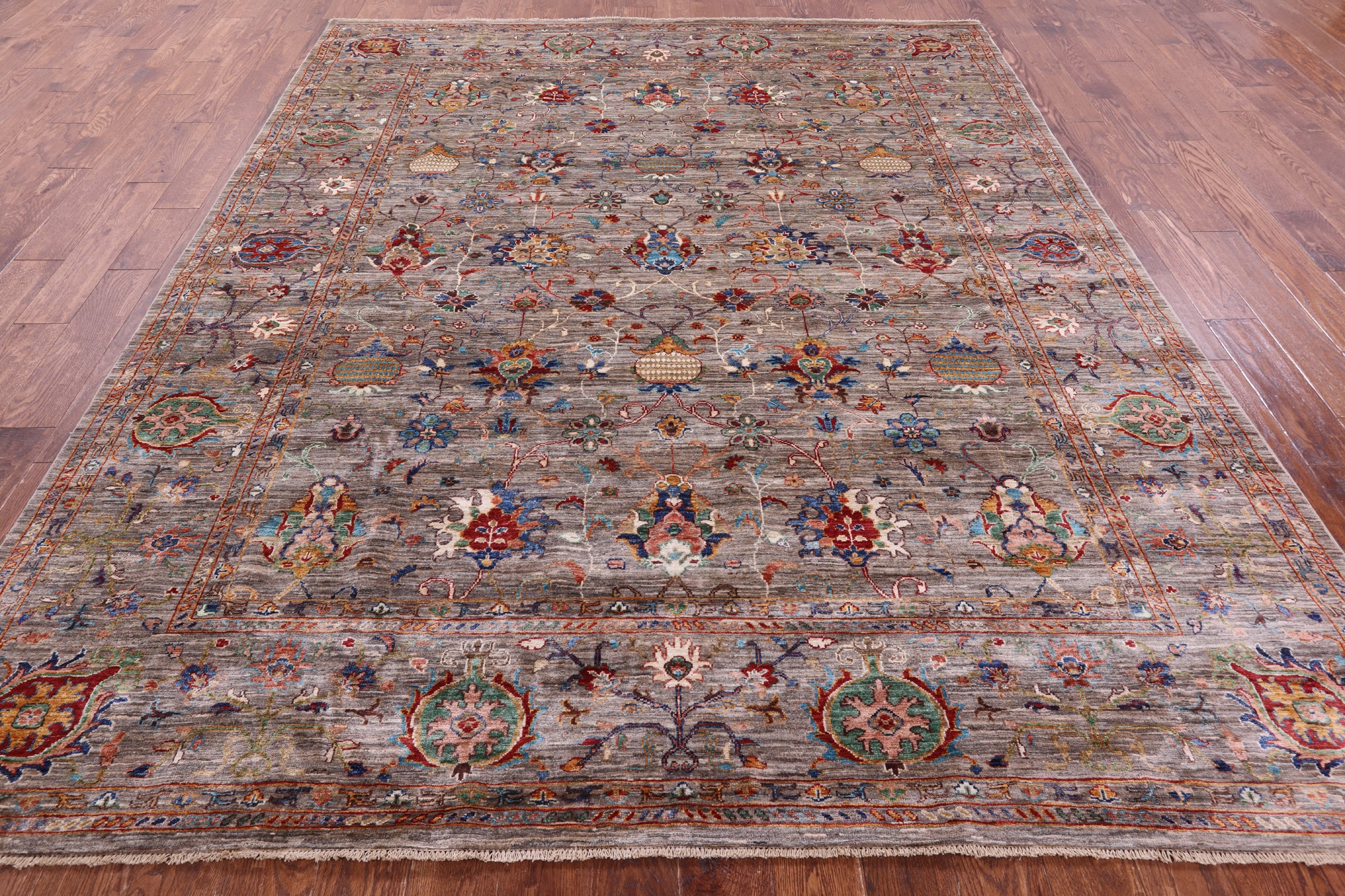 Peshawar Handmade Wool Rug - 8' 0" X 9' 9" - Golden Nile