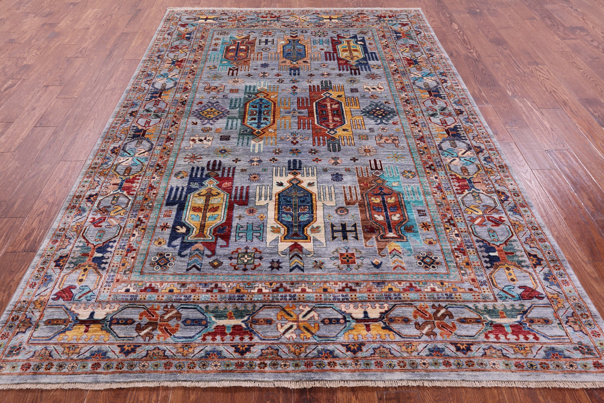 Persian Fine Serapi Handmade Wool Rug - 6' 9" X 9' 7" - Golden Nile