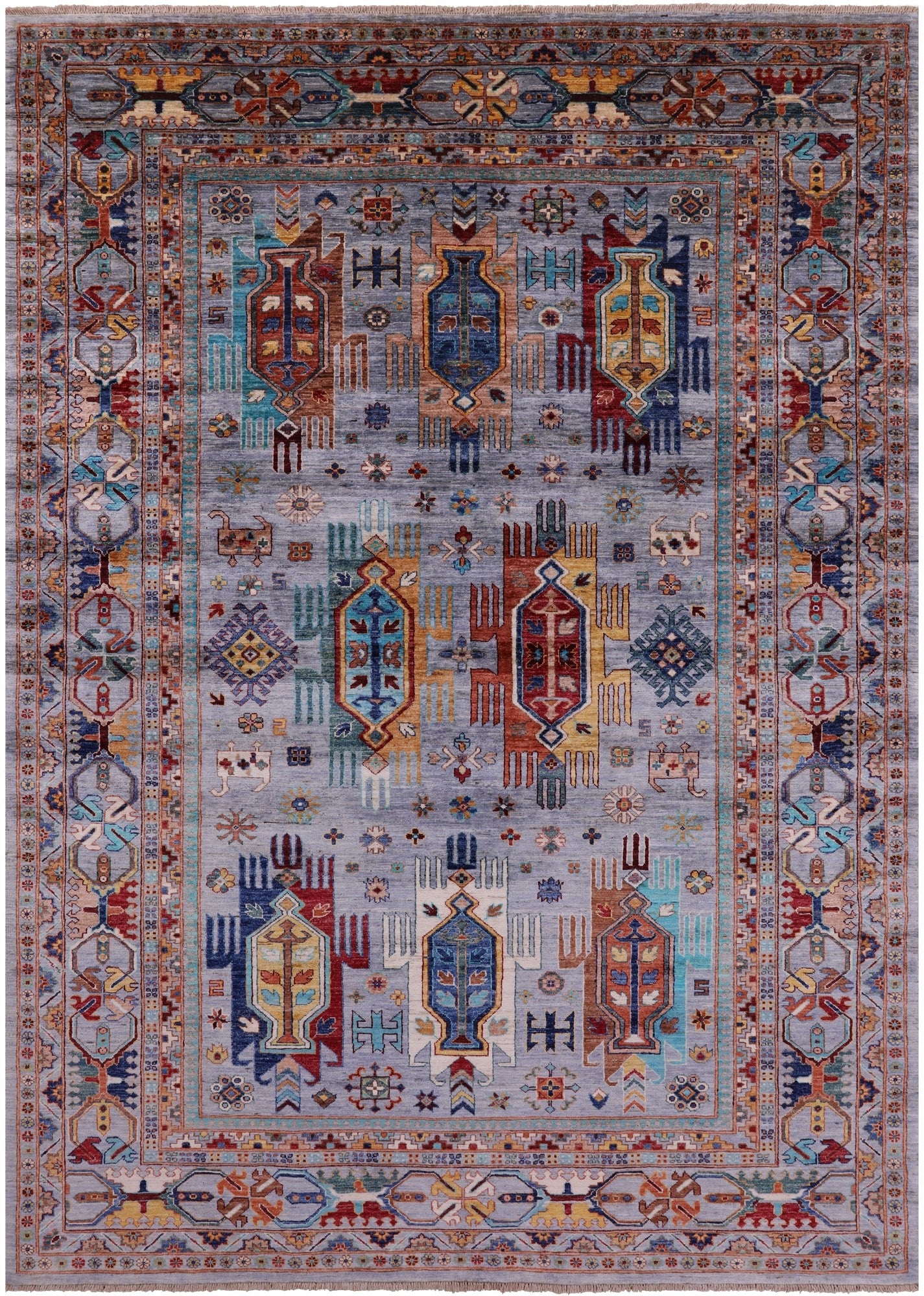 Persian Fine Serapi Handmade Wool Rug - 6' 9" X 9' 7" - Golden Nile