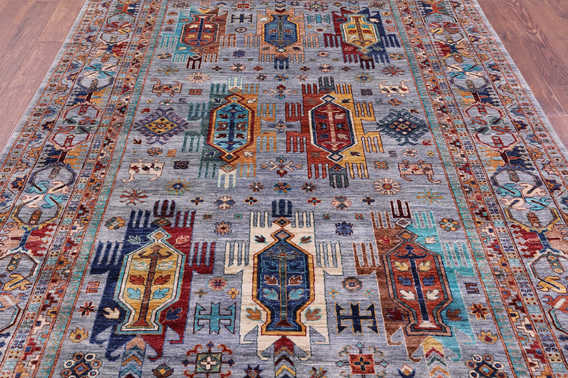 Persian Fine Serapi Handmade Wool Rug - 6' 9" X 9' 7" - Golden Nile