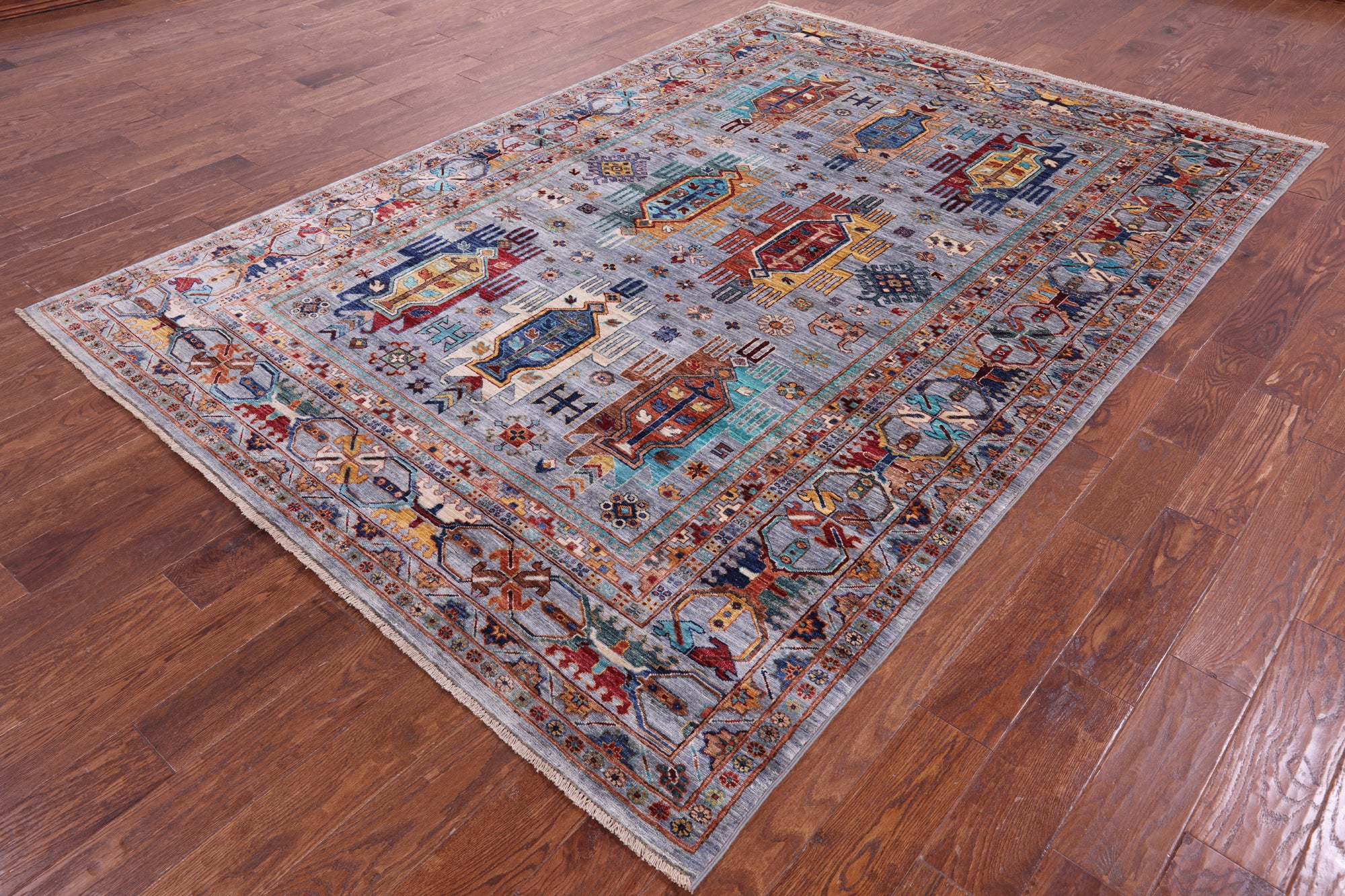 Persian Fine Serapi Handmade Wool Rug - 6' 9" X 9' 7" - Golden Nile