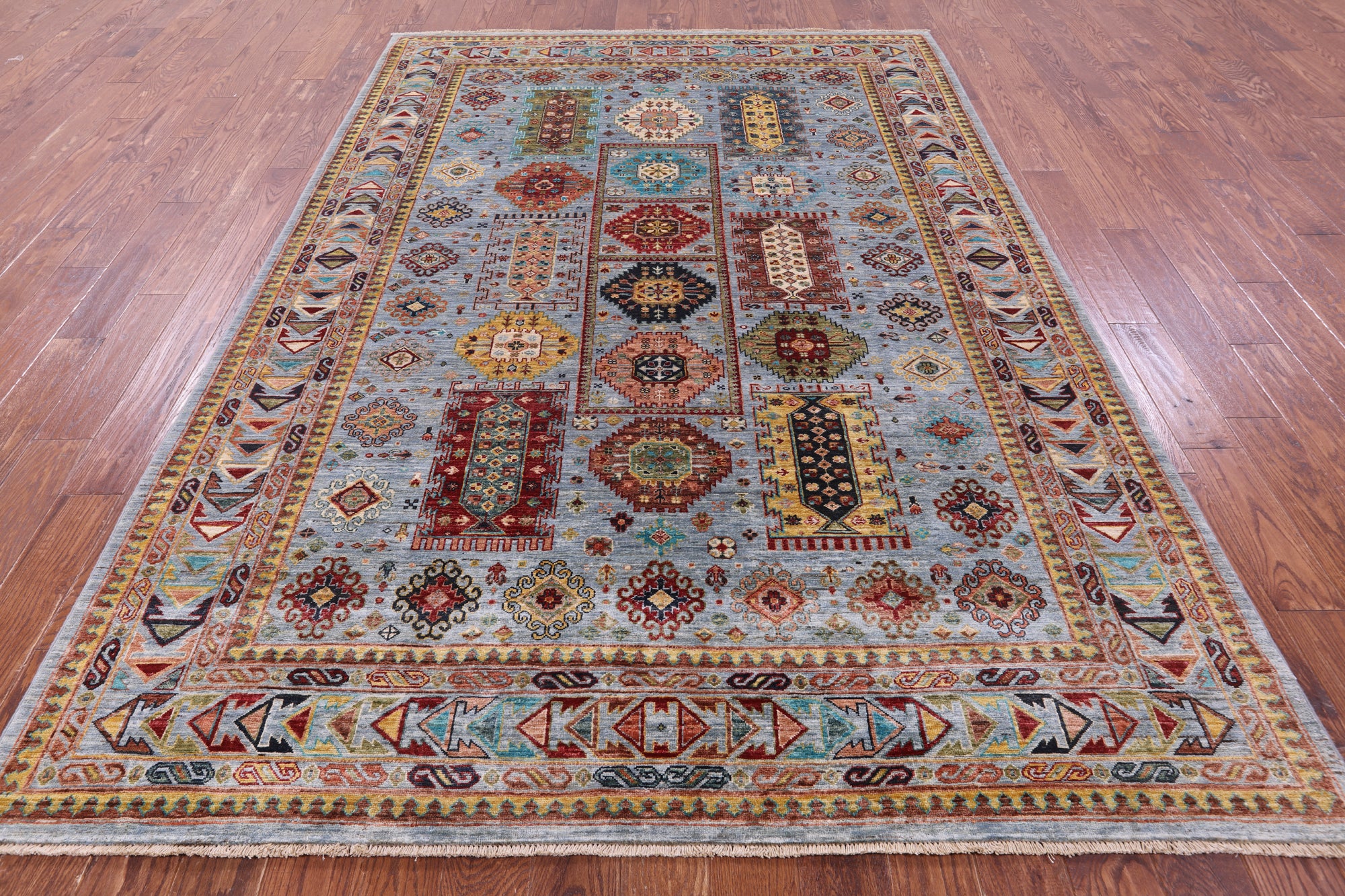 Turkmen Ersari Hand Knotted Wool Rug - 6' 10" X 10' 0" - Golden Nile