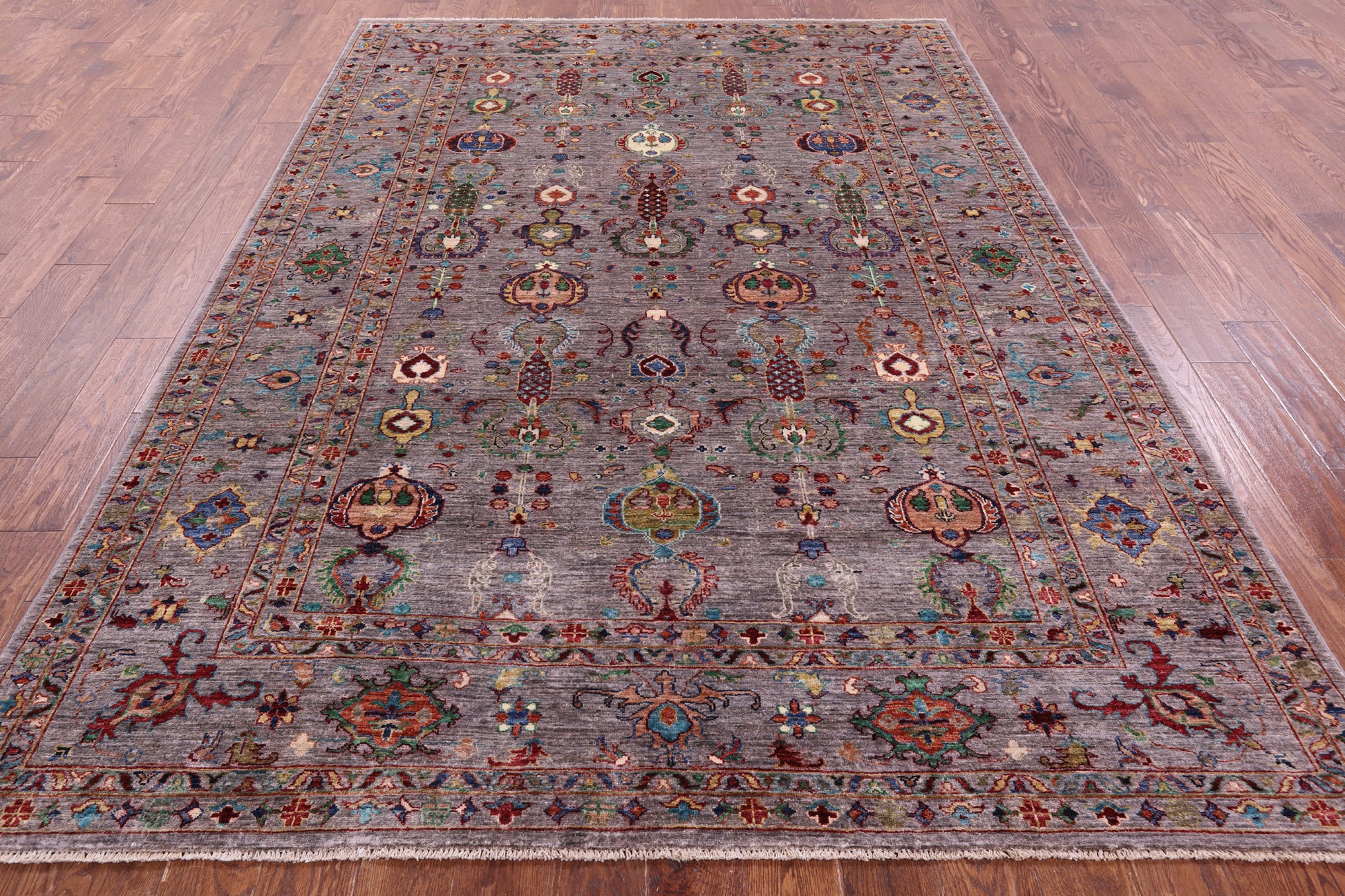 Peshawar Hand Knotted Wool Rug - 6' 9" X 9' 9" - Golden Nile