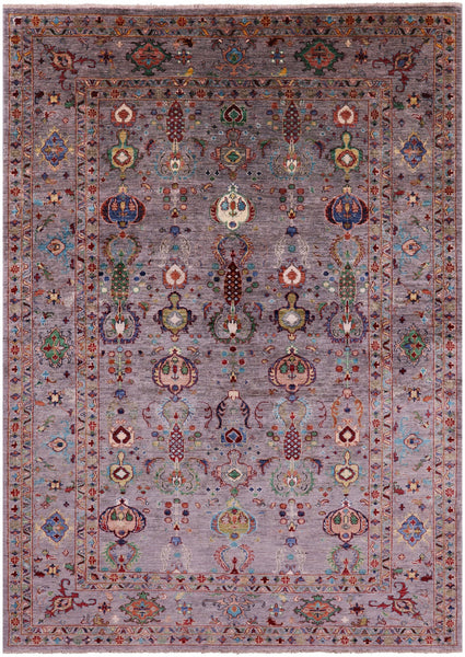 Peshawar Hand Knotted Wool Rug - 6' 9" X 9' 9" - Golden Nile