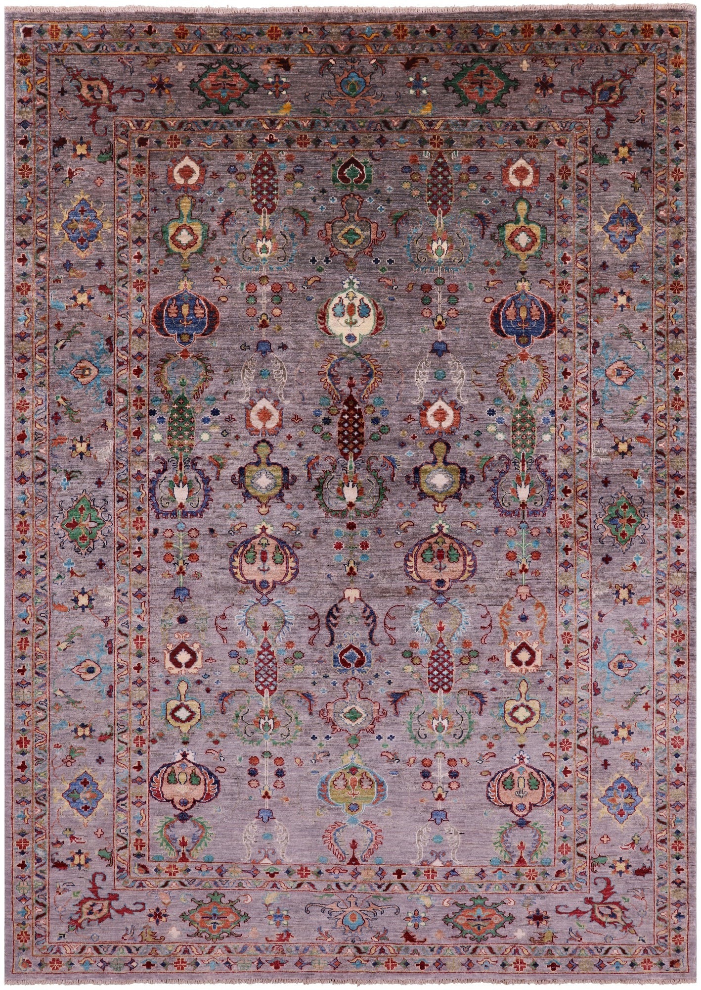 Peshawar Hand Knotted Wool Rug - 6' 9" X 9' 9" - Golden Nile