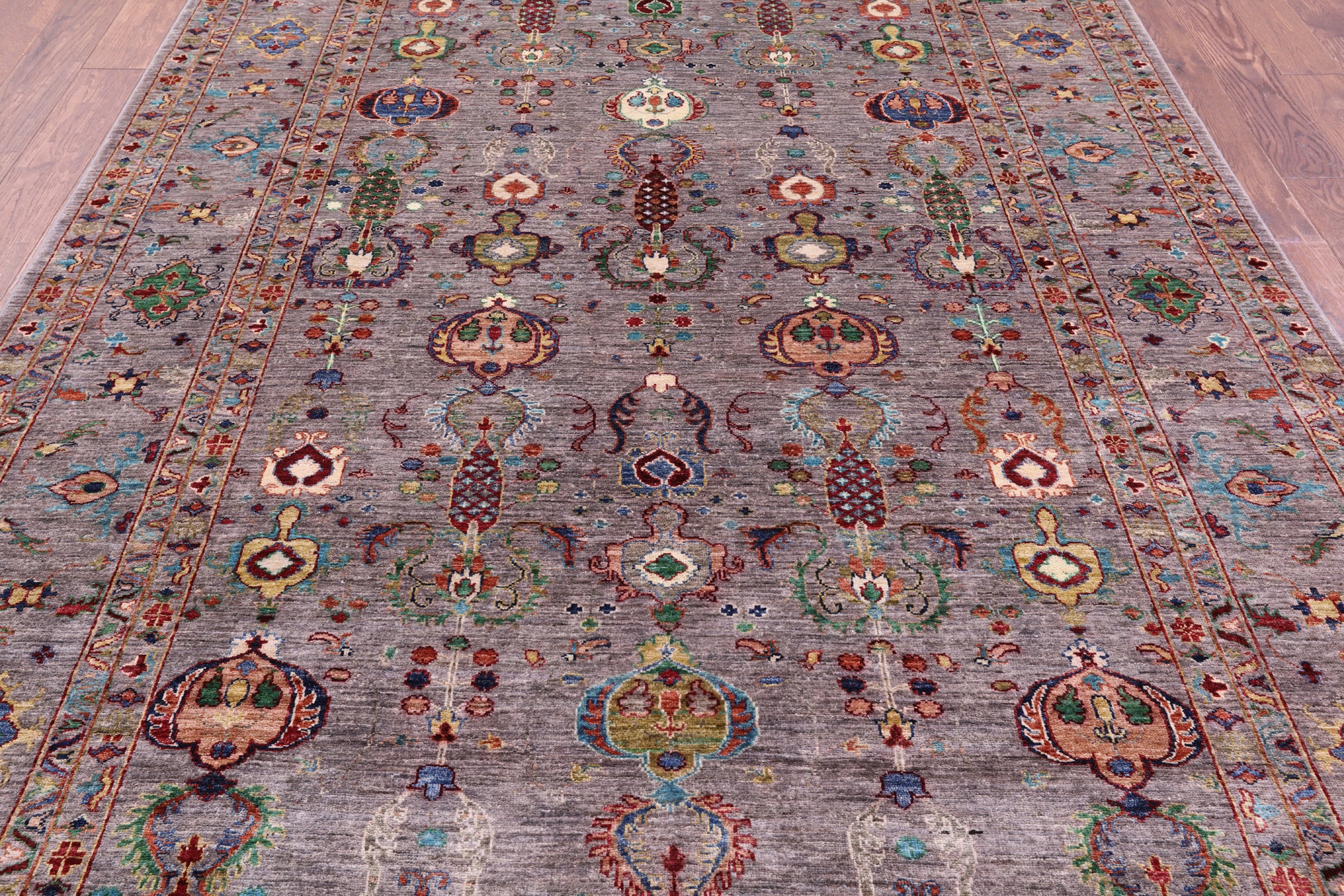 Peshawar Hand Knotted Wool Rug - 6' 9" X 9' 9" - Golden Nile