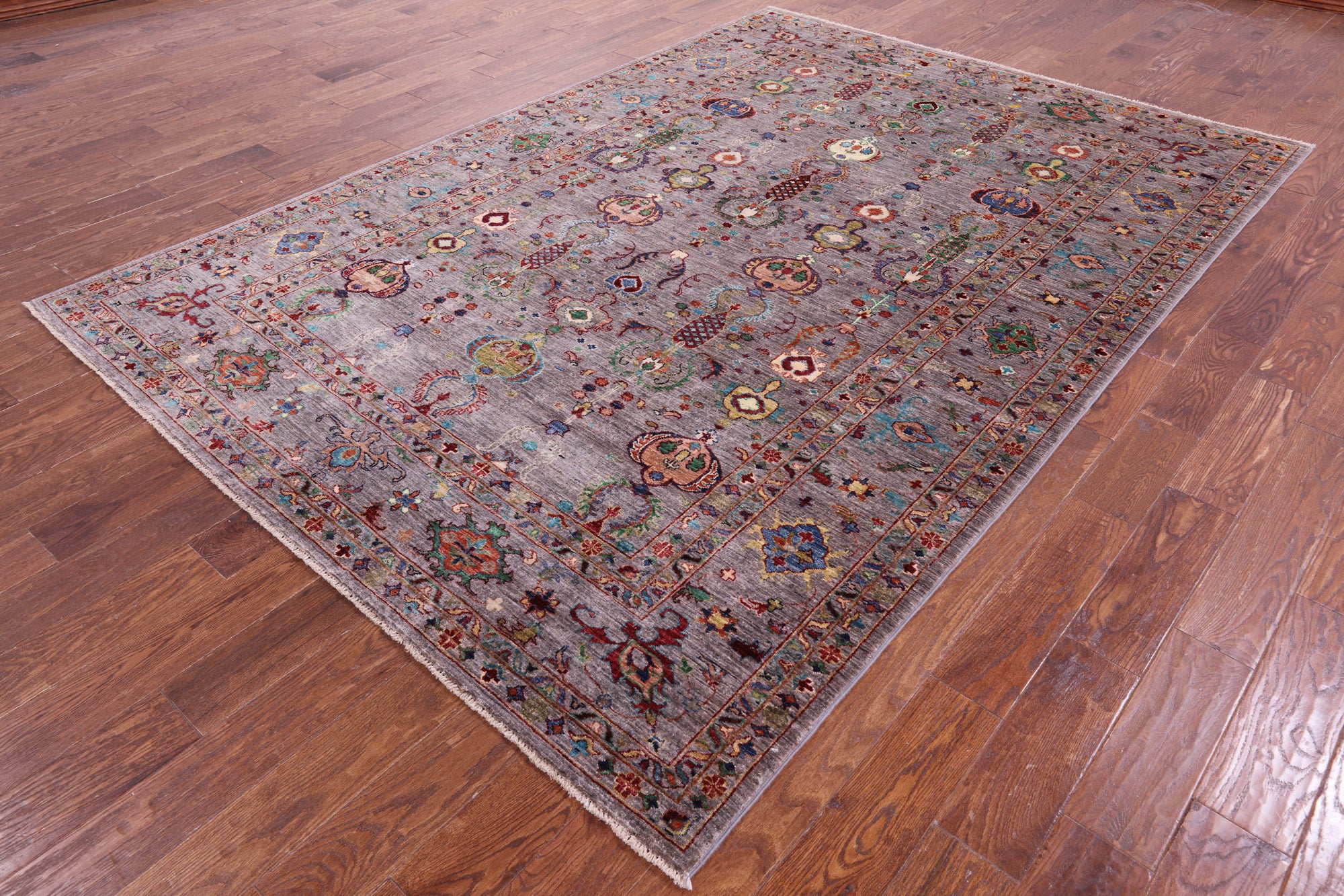Peshawar Hand Knotted Wool Rug - 6' 9" X 9' 9" - Golden Nile