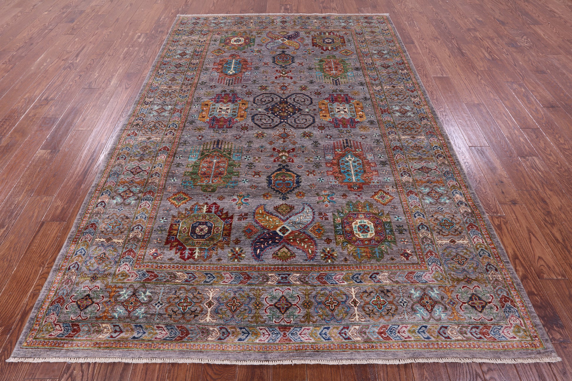 Turkmen Ersari Hand Knotted Wool Rug - 6' 7" X 9' 6" - Golden Nile
