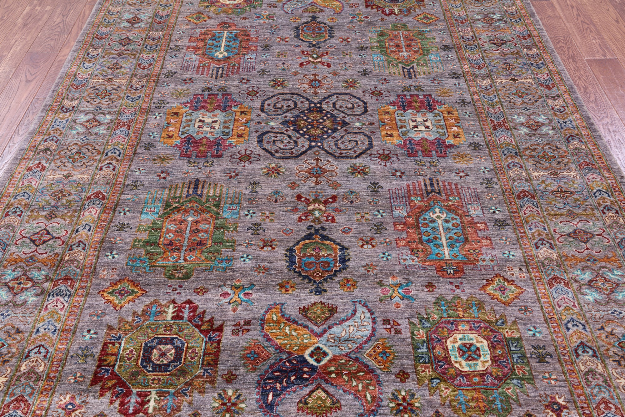 Turkmen Ersari Hand Knotted Wool Rug - 6' 7" X 9' 6" - Golden Nile