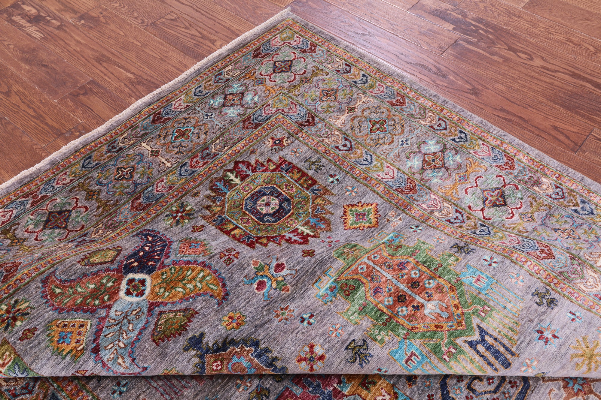 Turkmen Ersari Hand Knotted Wool Rug - 6' 7" X 9' 6" - Golden Nile