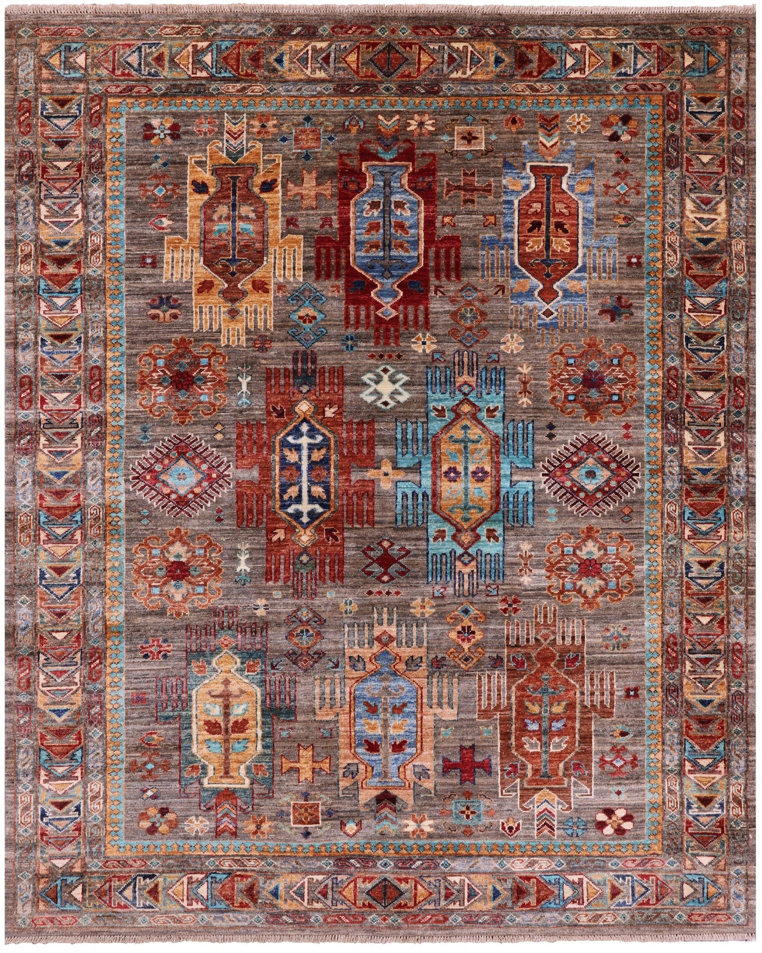 Persian Fine Serapi Hand Knotted Wool Rug - 5' 2" X 6' 4" - Golden Nile