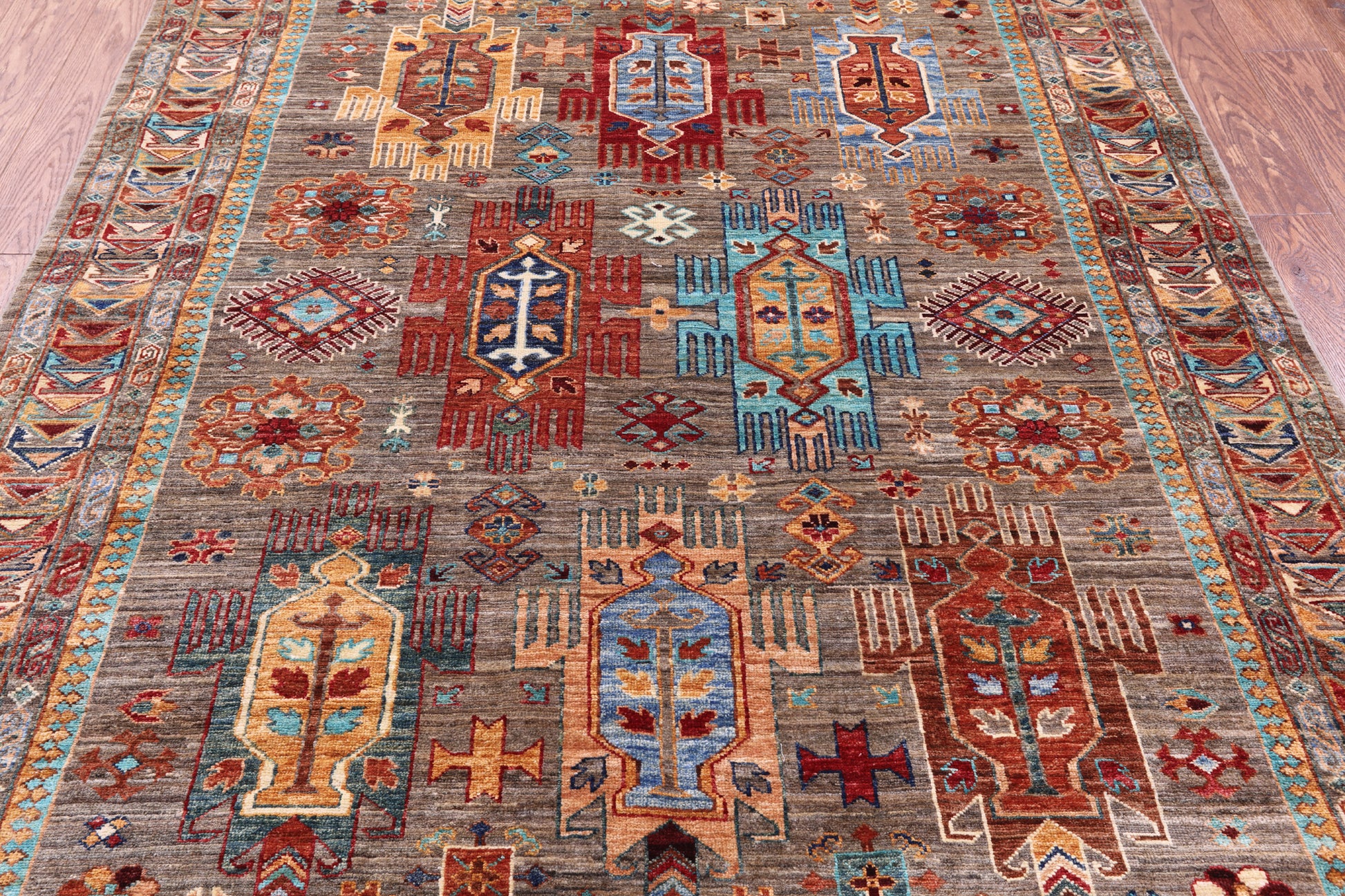 Persian Fine Serapi Hand Knotted Wool Rug - 5' 2" X 6' 4" - Golden Nile