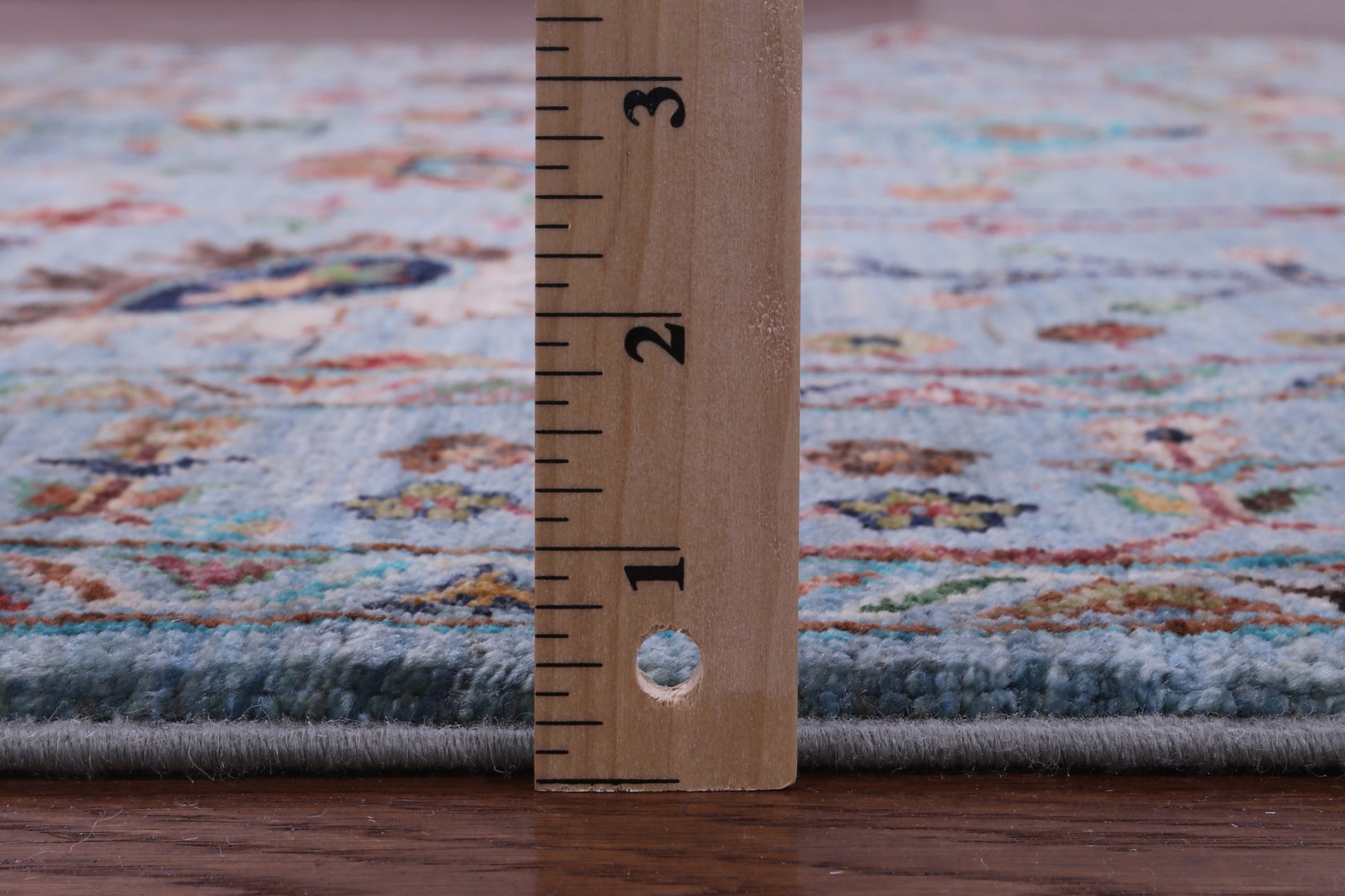 Blue Peshawar Handmade Wool Rug - 5' 1" X 6' 9" - Golden Nile