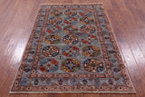 Turkmen Ersari Hand Knotted Wool Rug - 4' 1" X 5' 10" - Golden Nile
