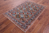 Turkmen Ersari Hand Knotted Wool Rug - 4' 1" X 5' 10" - Golden Nile