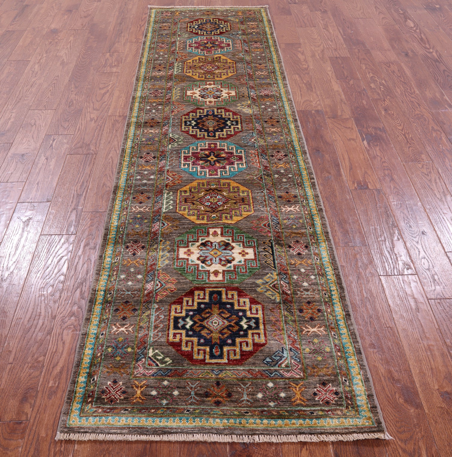 Turkmen Ersari Hand Knotted Wool Runner Rug - 2' 8" X 9' 8" - Golden Nile