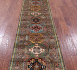 Turkmen Ersari Hand Knotted Wool Runner Rug - 2' 8" X 9' 8" - Golden Nile