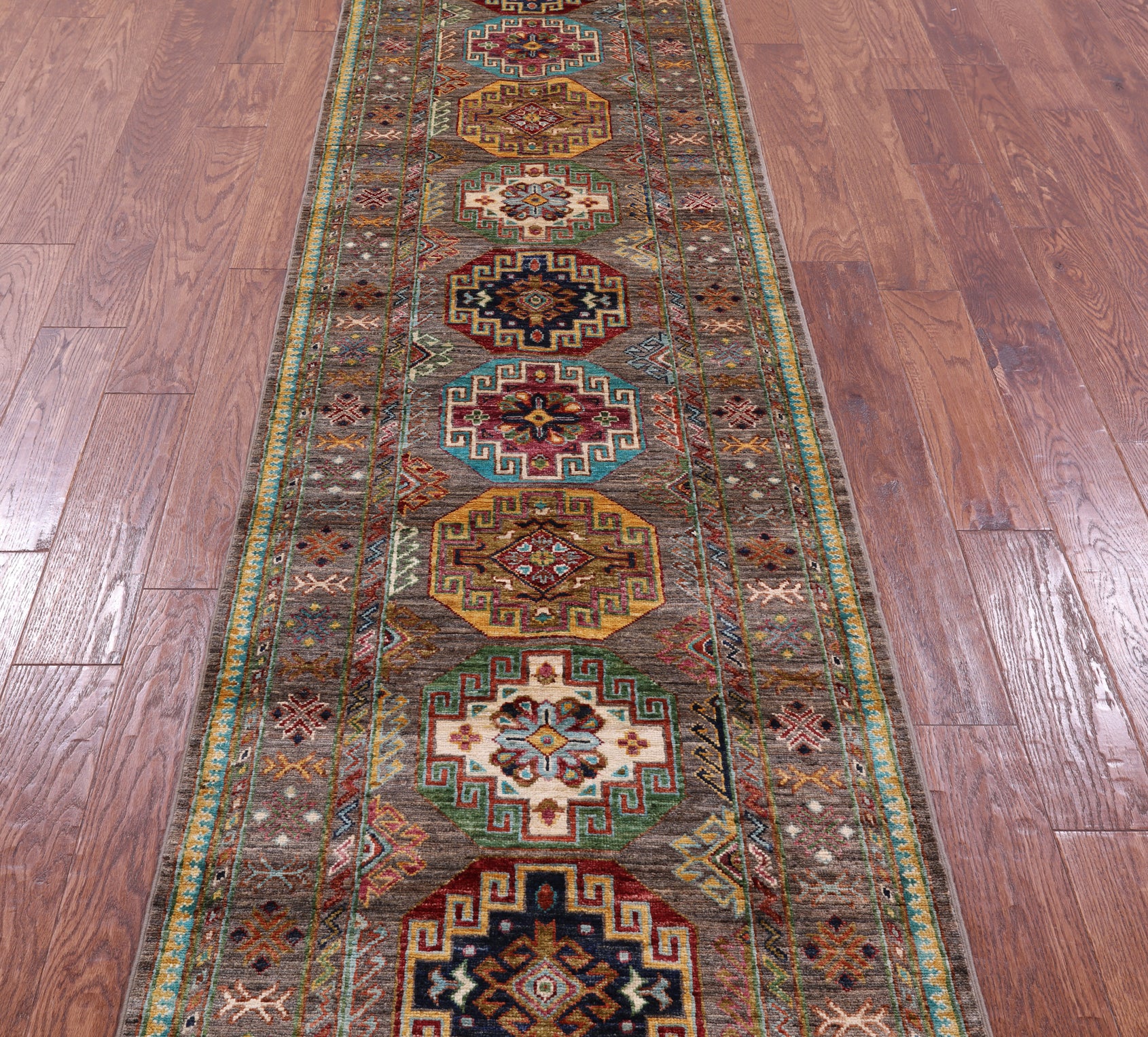 Turkmen Ersari Hand Knotted Wool Runner Rug - 2' 8" X 9' 8" - Golden Nile
