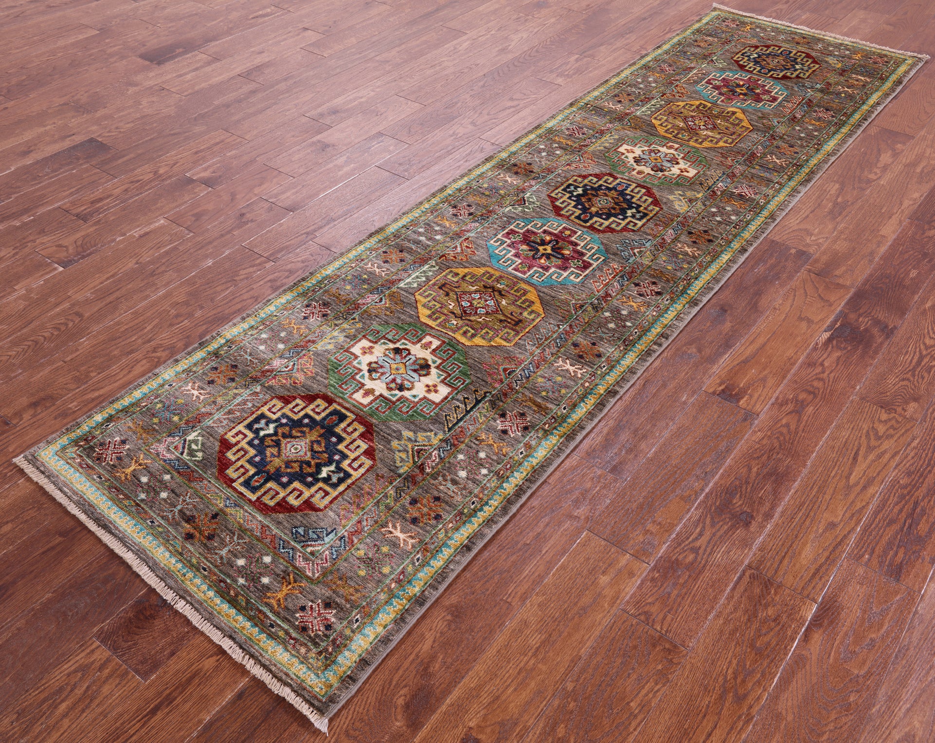 Turkmen Ersari Hand Knotted Wool Runner Rug - 2' 8" X 9' 8" - Golden Nile