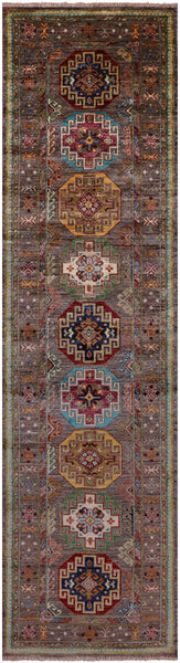 Turkmen Ersari Hand Knotted Wool Runner Rug - 2' 8" X 9' 8" - Golden Nile