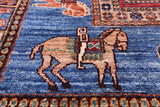 Antiqued Pazyryk Historical Design Hand Knotted Wool Rug - 3' 4" X 5' 0" - Golden Nile