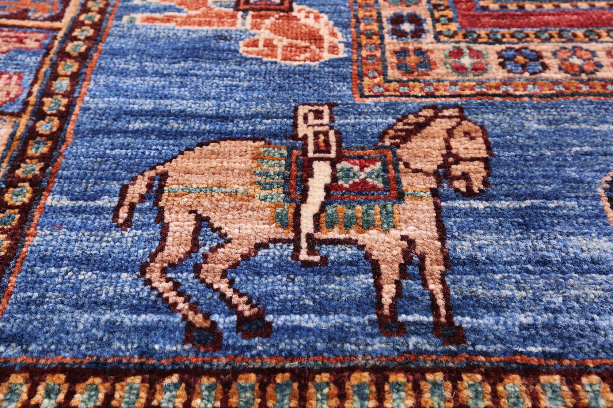 Antiqued Pazyryk Historical Design Hand Knotted Wool Rug - 3' 4" X 5' 0" - Golden Nile