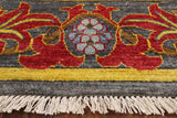 Grey William Morris Handmade Wool Area Rug - 5' 10" X 11' 6" - Golden Nile