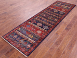 Persian Tribal Gabbeh Hand Knotted Wool Runner Rug - 2' 9" X 9' 7" - Golden Nile