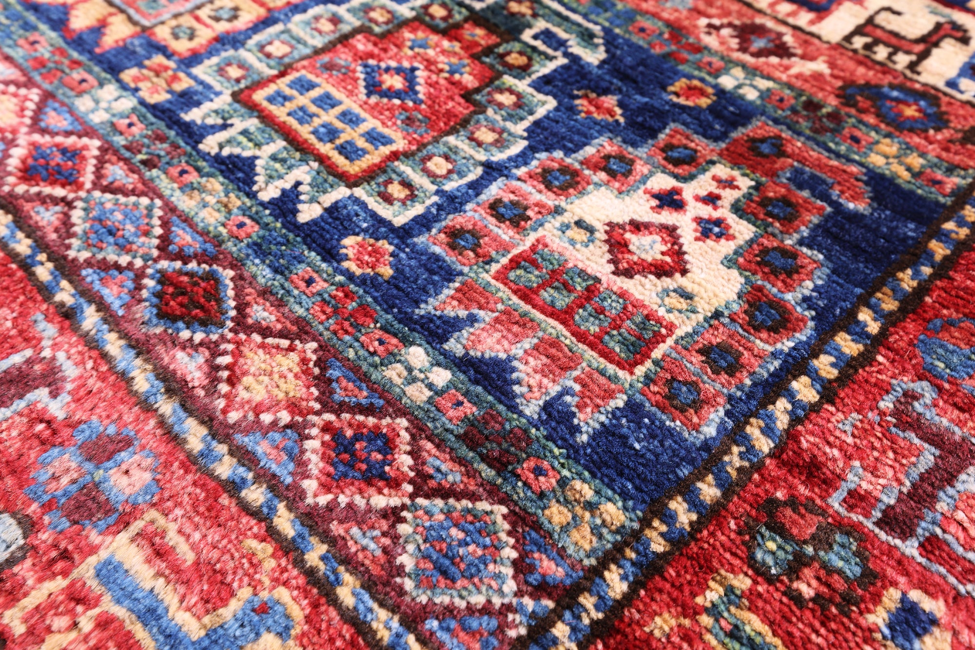 Persian Tribal Gabbeh Hand Knotted Wool Runner Rug - 2' 9" X 9' 7" - Golden Nile