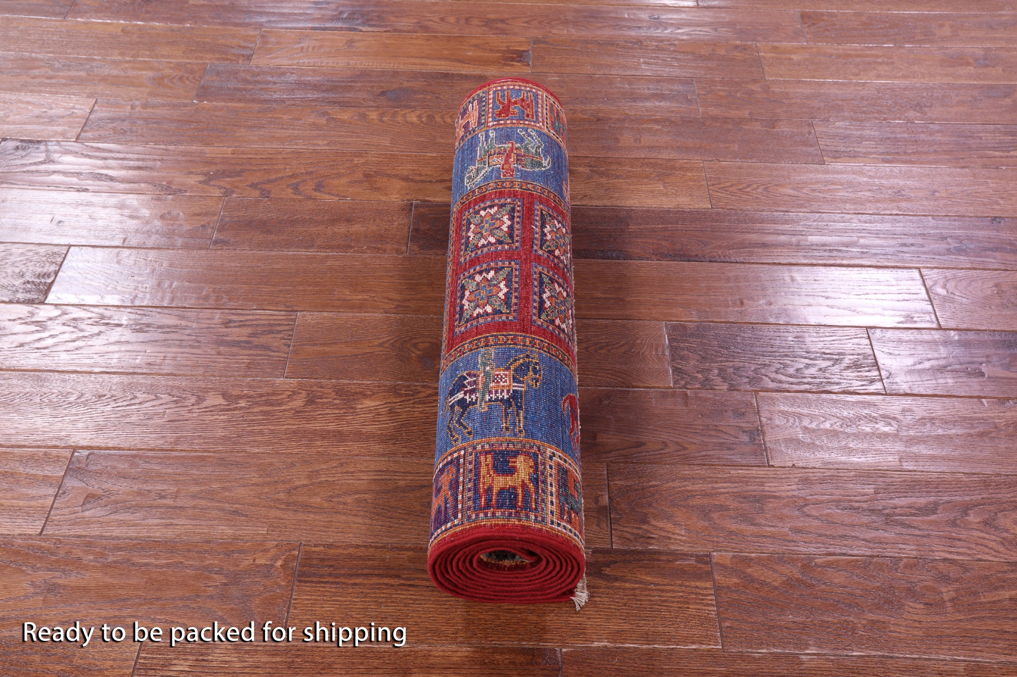 Antiqued Pazyryk Historical Design Hand Knotted Wool Runner Rug - 2' 8" X 10' 0" - Golden Nile