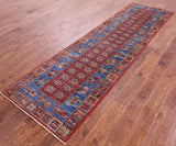 Antiqued Pazyryk Historical Design Hand Knotted Wool Runner Rug - 2' 8" X 10' 0" - Golden Nile
