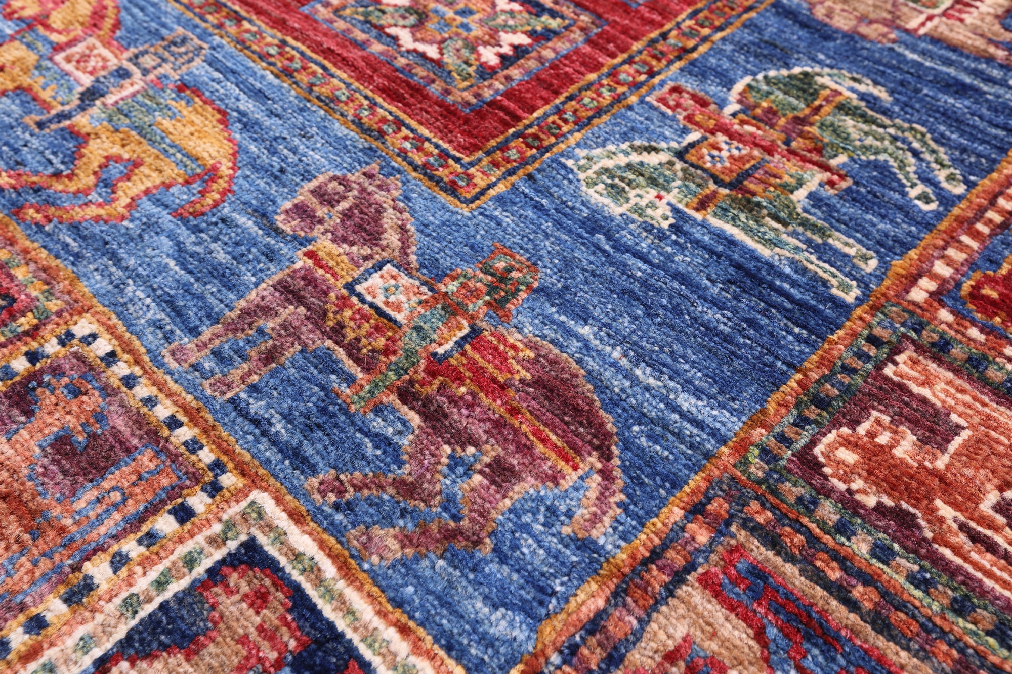 Antiqued Pazyryk Historical Design Hand Knotted Wool Runner Rug - 2' 8" X 10' 0" - Golden Nile