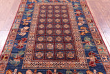 Antiqued Pazyryk Historical Design Handmade Wool Rug - 4' 0" X 6' 0" - Golden Nile