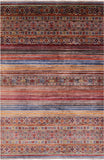Khorjin Persian Gabbeh Hand Knotted Wool Rug - 6' 8" X 10' 3" - Golden Nile