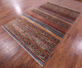 Khorjin Persian Gabbeh Hand Knotted Wool Rug - 6' 8" X 10' 3" - Golden Nile