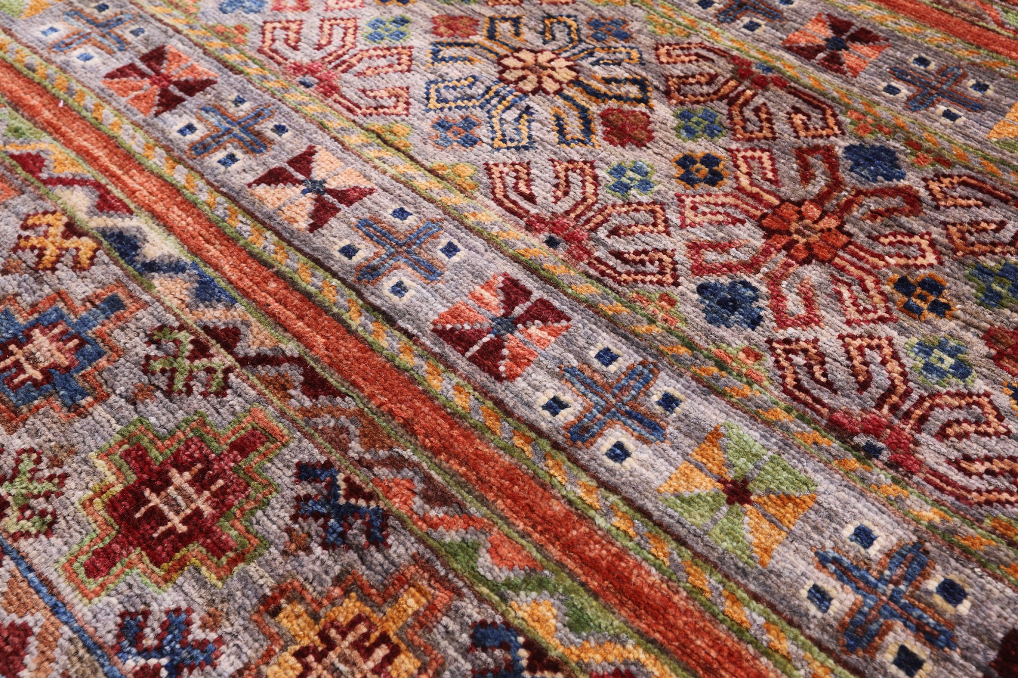 Khorjin Persian Gabbeh Hand Knotted Wool Rug - 6' 8" X 10' 3" - Golden Nile