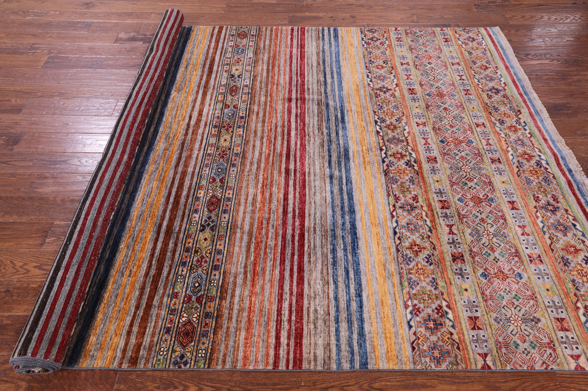 Khorjin Persian Gabbeh Hand Knotted Wool Rug - 6' 8" X 10' 3" - Golden Nile