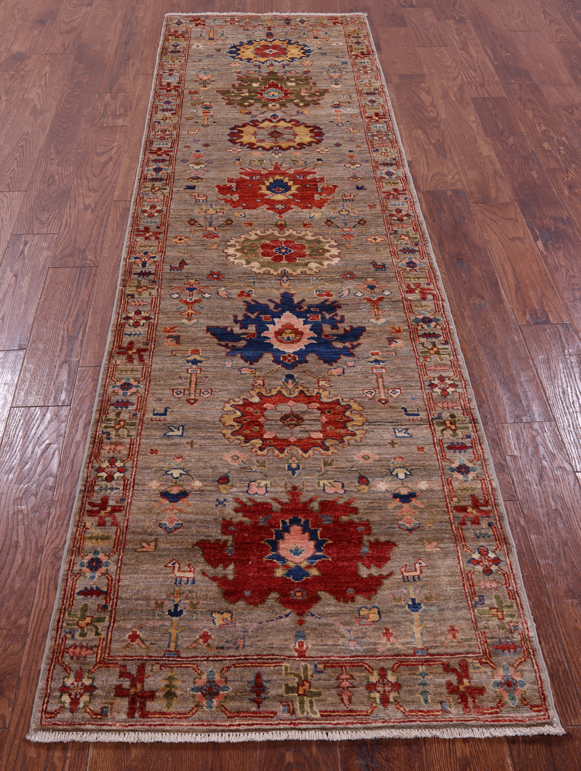Persian Fine Serapi Hand Knotted Wool Runner Rug - 2' 8" X 9' 6" - Golden Nile