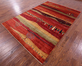 Persian Gabbeh Tribal Hand Knotted Wool Rug - 6' 8" X 9' 10" - Golden Nile