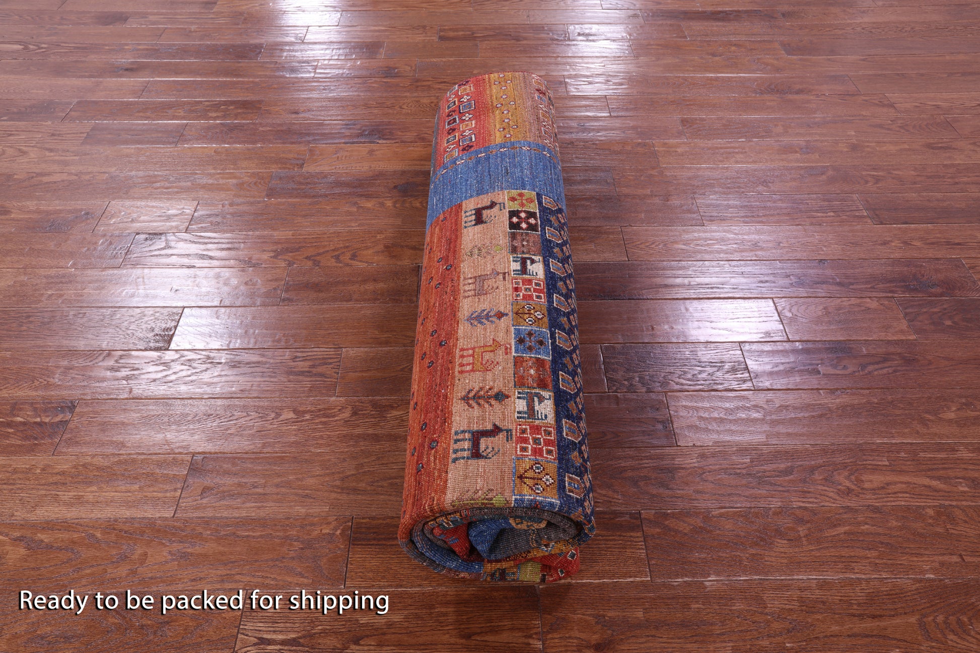 Tribal Persian Gabbeh Hand Knotted Wool Rug - 8' 2" X 9' 7" - Golden Nile