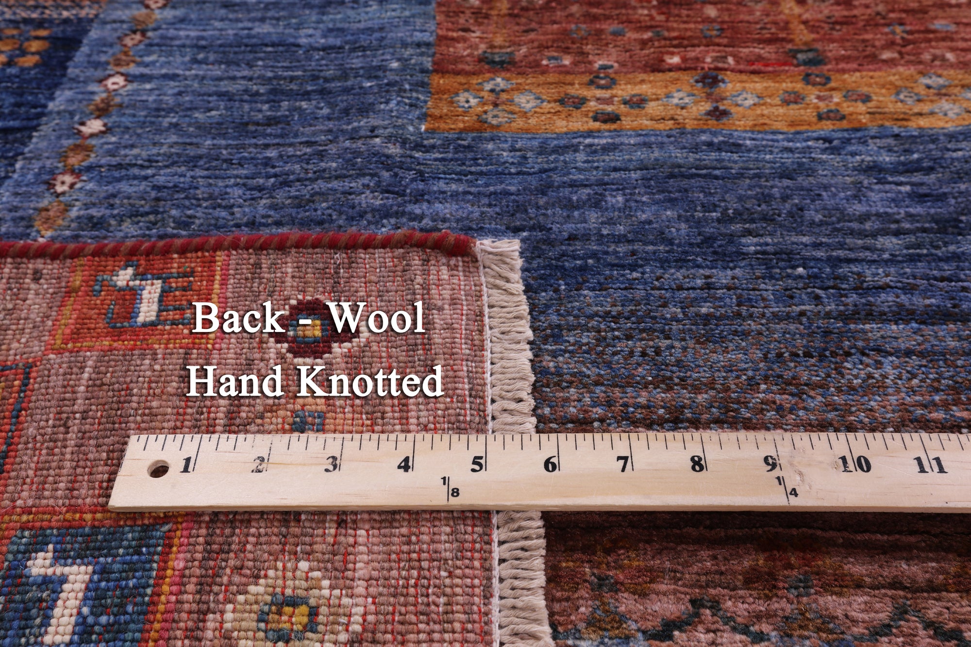 Tribal Persian Gabbeh Hand Knotted Wool Rug - 8' 2" X 9' 7" - Golden Nile