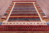 Persian Gabbeh Tribal Hand Knotted Wool Rug - 8' 0" X 10' 0" - Golden Nile