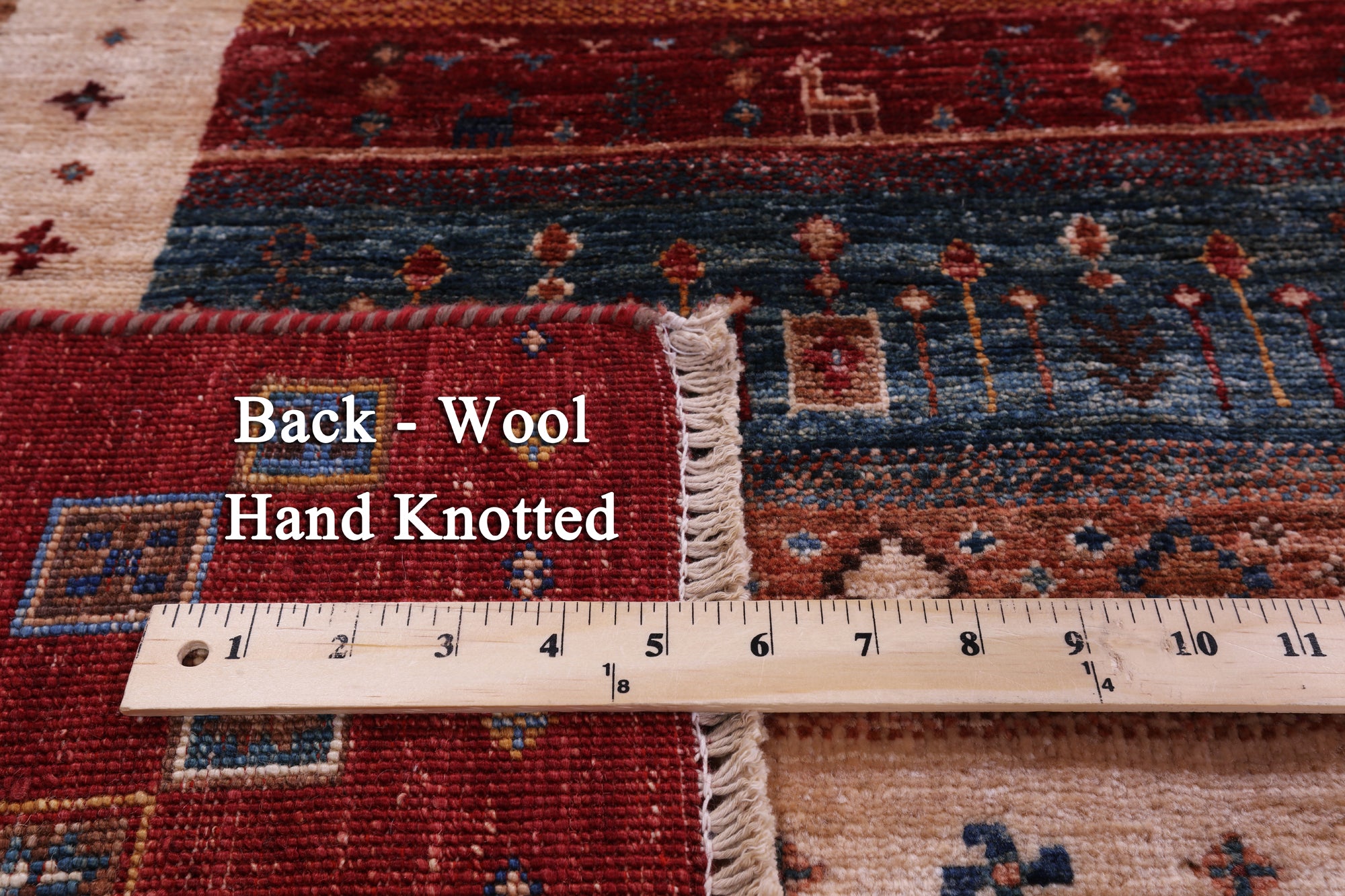 Persian Gabbeh Tribal Hand Knotted Wool Rug - 8' 0" X 10' 0" - Golden Nile